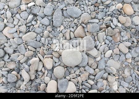 Grigio mare ghiaia sfondo. Vista dall'alto. Foto Stock