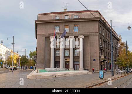 Zagabria, Croazia - 3 novembre 2019: Ufficio ombudswoman edificio di governo a Zagabria, Croazia. Foto Stock