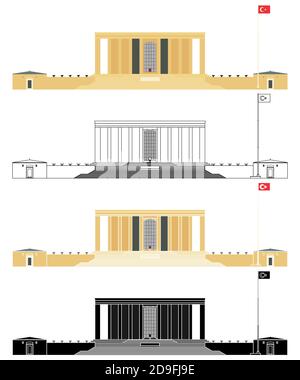 Anitkabir, Mausoleo di Ankara, Turchia Illustrazione Vettoriale