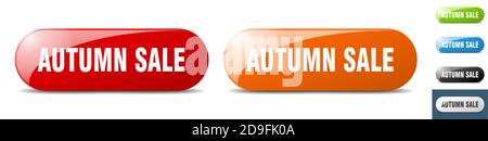 pulsante vendita autunno. tasto segno. pulsante set Illustrazione Vettoriale