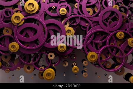 Purchia i cerchi e le forme geometriche di sfondo. Foto Stock
