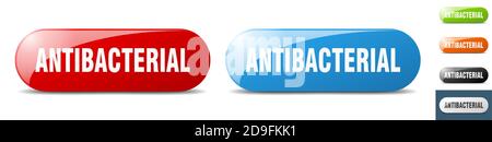 pulsante antibatterico. tasto segno. set di pulsanti Illustrazione Vettoriale
