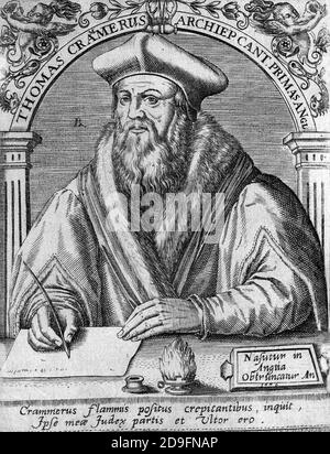 THOMAS CRANMER (1489-1556) Arcivescovo di Canterbury durante tre regni. Foto Stock