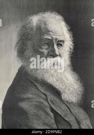 WALT WHITMAN (1819-1892) poeta e saggista americano circa 1887 Foto Stock