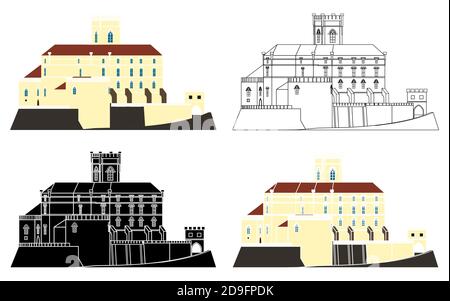 Castello di Trakoscan nel nord della Croazia. Illustrazione Vettoriale