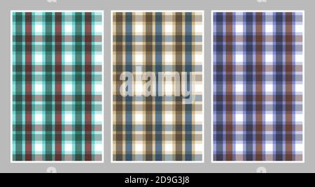 Gabbia in tartan. Set di motivi colorati. Illustrazione Vettoriale