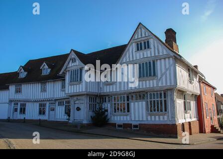 Edifici storici nella città mercato di Lavenham, Regno Unito Foto Stock