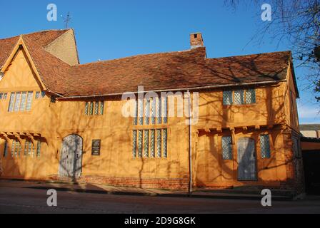 Edifici storici nella città mercato di Lavenham, Regno Unito Foto Stock