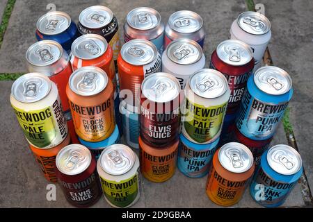 Punk IPA è il top-seller di BrewDog è fatto d'oro Di lievito d'orzo di malto nuovo mondo luppolo burst di caramello i frutti tropicali precedono la finitura amara e spiccata Foto Stock