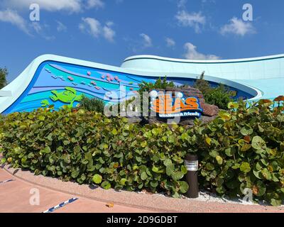 Orlando, FL/USA - 10/14/20: L'esterno del Living Seas Pavillion a EPCOT al Walt Disney World. Foto Stock