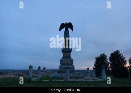 Monumento al 1 ° corpo austriaco sul campo di battaglia della battaglia di Königgrätz il 3 luglio 1866 vicino a Chlum nella Boemia orientale, Repubblica Ceca. Foto Stock
