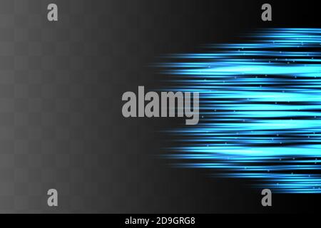 Confezione trasparente orizzontale blu. Raggi laser Illustrazione Vettoriale