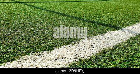 Paesaggio di linee bianche su un campo di calcio Foto Stock