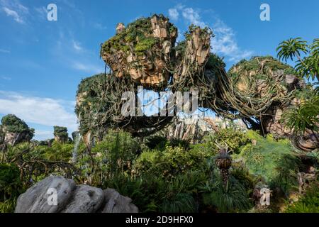 Orlando, FL/USA-7/18/20: I moutains galleggianti nell'area di Pandora del Regno degli Animali a Disney World. Foto Stock