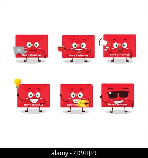 Red natale buste carattere cartoon con vari tipi di business emoticon Illustrazione Vettoriale