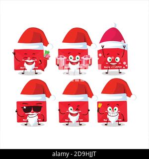 Emoticon Babbo Natale con cartoon rosso buste natale Illustrazione Vettoriale