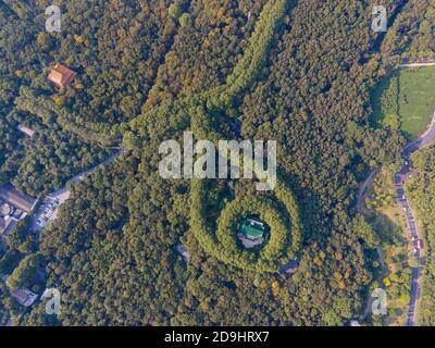 Una vista aerea del Palazzo di Meiling, una bella villa a due piani costruita negli anni trenta, era l'ex residenza di Chiang Kai-Shek e di sua moglie Soong May-ling Foto Stock