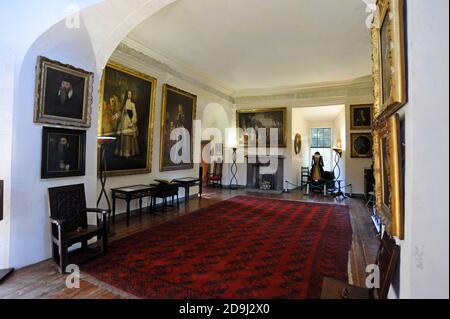 Alloa Tower, una storica torre fortificata del XIV secolo, che ospita la VI famiglia Erskine e il conte di Mar, Alloa, Clackmannanshire, Scozia Foto Stock