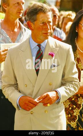 Carlo, Principe del Galles. RHS Hampton Court Palace Flower Show, East Molesey, Surrey. REGNO UNITO Foto Stock