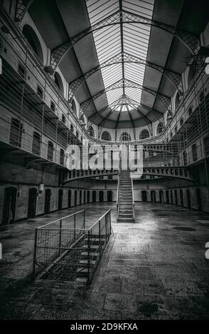 Cell Block a Kilmainham Gaol, Dublino Foto Stock