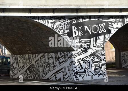 Brno, Repubblica Ceca. 05 novembre 2020. Il Brnox, un progetto di arte sociale di Katerina Seda in via Vlhka a Brno, Repubblica Ceca, il 5 novembre 2020. Seda si è concentrata sulla vita quotidiana nel quartiere della città di Brno chiamato Bronx, abitata da romeni e poveri in generale. Credit: Vaclav Salek/CTK Photo/Alamy Live News Foto Stock