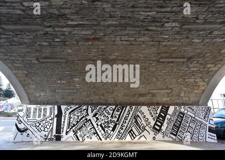 Brno, Repubblica Ceca. 05 novembre 2020. Il Brnox, un progetto di arte sociale di Katerina Seda in via Vlhka a Brno, Repubblica Ceca, il 5 novembre 2020. Seda si è concentrata sulla vita quotidiana nel quartiere della città di Brno chiamato Bronx, abitata da romeni e poveri in generale. Credit: Vaclav Salek/CTK Photo/Alamy Live News Foto Stock
