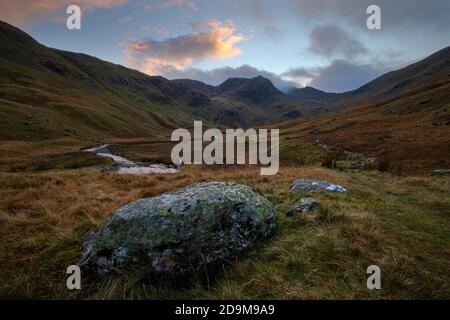 Tramonto nella Deepdale Valley Foto Stock