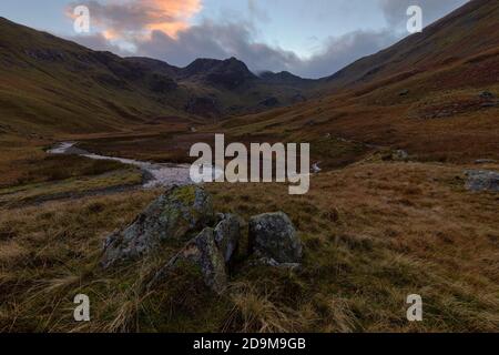 Sunset Deepdale Valley Foto Stock