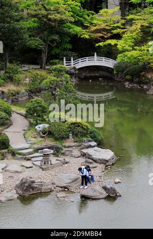 Kyu-Yasuda Garden nel distretto di Ryogoku.Sumida City, Tokyo, Giappone Foto Stock