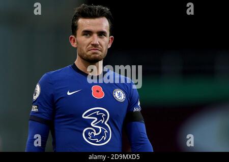 BURNLEY, INGHILTERRA. 31 OTTOBRE il ben Chilwell di Chelsea durante la partita della Premier League tra Burnley e Chelsea a Turf Moor, Burnley, sabato 31 ottobre 2020. (Credit: Tim Markland | MI News) Foto Stock