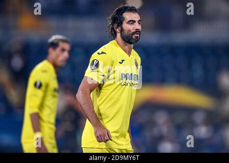 VILLARREAL, SPAGNA - NOVEMBRE 05: Raul Albiol di Villarreal CF durante la partita UEFA Europa League tra Villareal CF e Maccabi Tel Aviv all'Estadio de la Ceramica il 05 novembre 2020 a Villarreal, Spagna. (Foto di Pablo MoranoOrange Pictures) Foto Stock