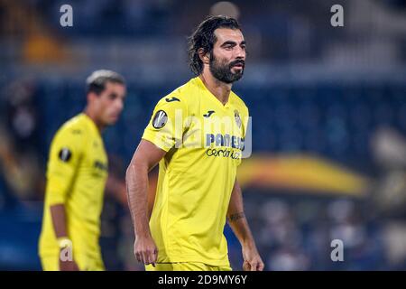 VILLARREAL, SPAGNA - NOVEMBRE 05: Raul Albiol di Villarreal CF durante la partita UEFA Europa League tra Villareal CF e Maccabi Tel Aviv all'Estadio de la Ceramica il 05 novembre 2020 a Villarreal, Spagna. (Foto di Pablo MoranoOrange Pictures) Foto Stock