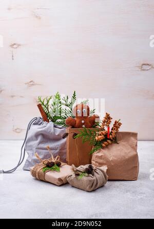 Idee diverse per zero rifiuti regalo di Natale Foto Stock