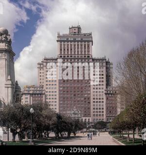 Riu plaza hotel in Plaza España nella città di Madrid, Spagna, Europa Foto Stock