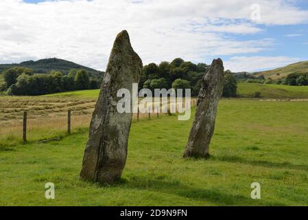 Nether Largie pietre permanente, Kilmartin Glen, Scozia Foto Stock