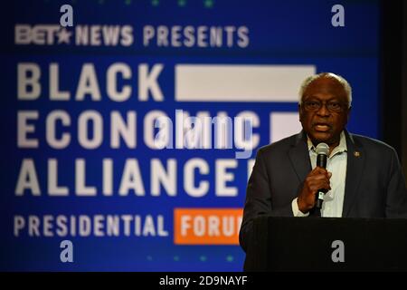 Maggioranza democratica frusta sost. James Clyburn parla all'inizio della Nera alleanza economica Forum presidenziale di giugno 15, 2019 a Charleston, Carolina del Sud. Foto Stock