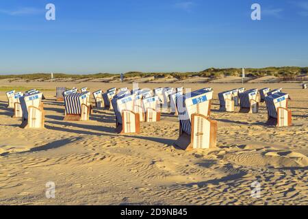 Spiaggia sull'isola di Norderney, Frisia orientale, bassa Sassonia, Germania settentrionale, Germania, Europa Foto Stock