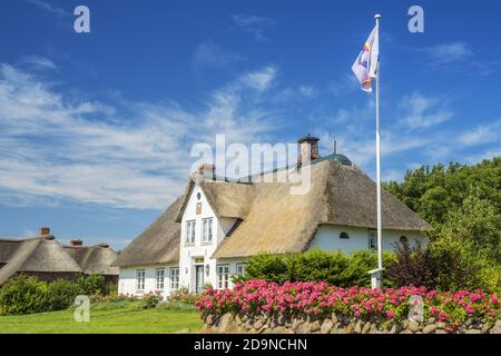 Casa Frisiana a Morsum, Isola di Sylt, Frisia del Nord, Schleswig-Holstein, Germania del Nord, Germania, Europa Foto Stock