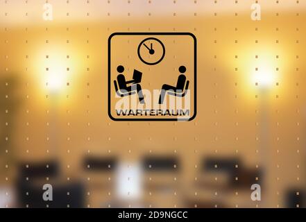 Porta alla sala d'attesa in un ufficio medico Foto Stock