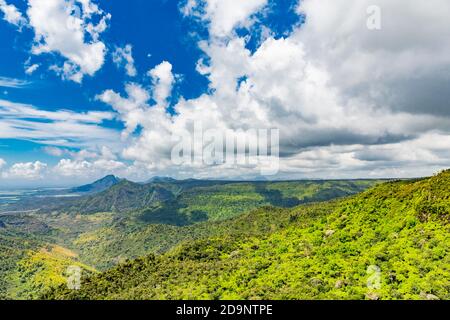 Punto di osservazione del fiume nero, gola del fiume nero, canyon più profondo di Mauritius, Mauritius, Africa, Oceano Indiano Foto Stock