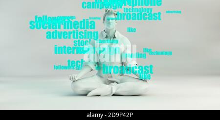 Industria di vendita del Internet con l'uomo riuscito che sorride Foto Stock