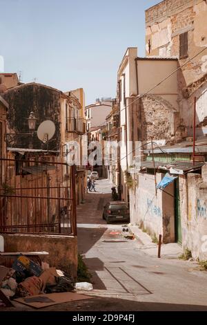 Casa, spazzatura, città vecchia, Palermo, Sicilia, capitale, grande città, Italia Foto Stock