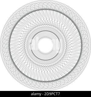 Rosette modello guilloche per certificati, diplomi o altri documenti di sicurezza. Illustrazione Vettoriale