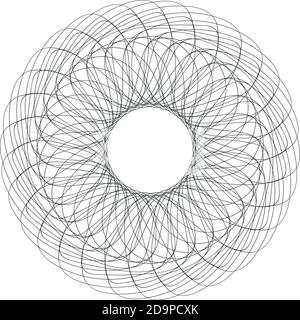 Rosette modello guilloche per certificati o altri documenti di sicurezza. Illustrazione Vettoriale