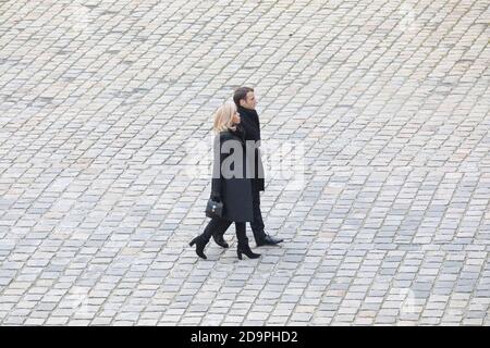 Parigi, Francia, 02 dicembre 2019, Emmanuel Macron, presidente della Francia e Brigitte Macron, la prima Signora, François Loock/Alamy Foto Stock