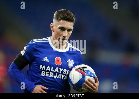 Cardiff, Regno Unito. 06 novembre 2020. Harry Wilson di Cardiff City guarda alla partita di campionato EFL Skybet, Cardiff City contro Bristol City al Cardiff City Stadium di Cardiff, Galles, venerdì 6 novembre 2020. Questa immagine può essere utilizzata solo per scopi editoriali. Solo per uso editoriale, è richiesta una licenza per uso commerciale. Nessun utilizzo nelle scommesse, nei giochi o nelle pubblicazioni di un singolo club/campionato/giocatore. pic di Andrew Orchard/Andrew Orchard sports photography/Alamy Live news Credit: Andrew Orchard sports photography/Alamy Live News Foto Stock