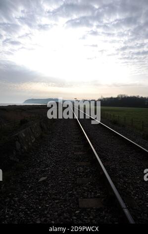 Guardando verso est verso la stazione di Blue Anchor. Foto Stock