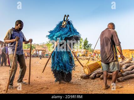 Danze con maschere animali del popolo BWA, Burkina Faso Foto Stock