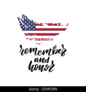 Memorial Day negli Stati Uniti. Ricorda e onora. Illustrazione Vettoriale