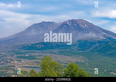 Paesaggio vulcanico dopo l'eruzione al Mt St Helens Monumento nazionale vulcanico a Washington Foto Stock